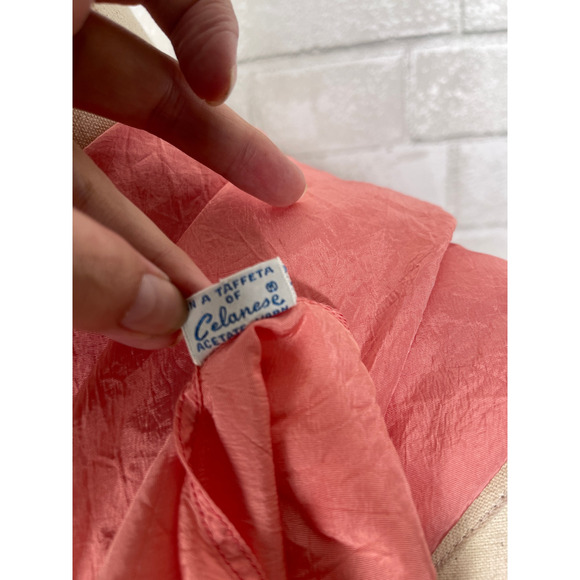 Vintage 40s/50s Snip It Slip Midi Dress 4 Scoop Neck Rickrack Trim Coral Pink S - Picture 10 of 10